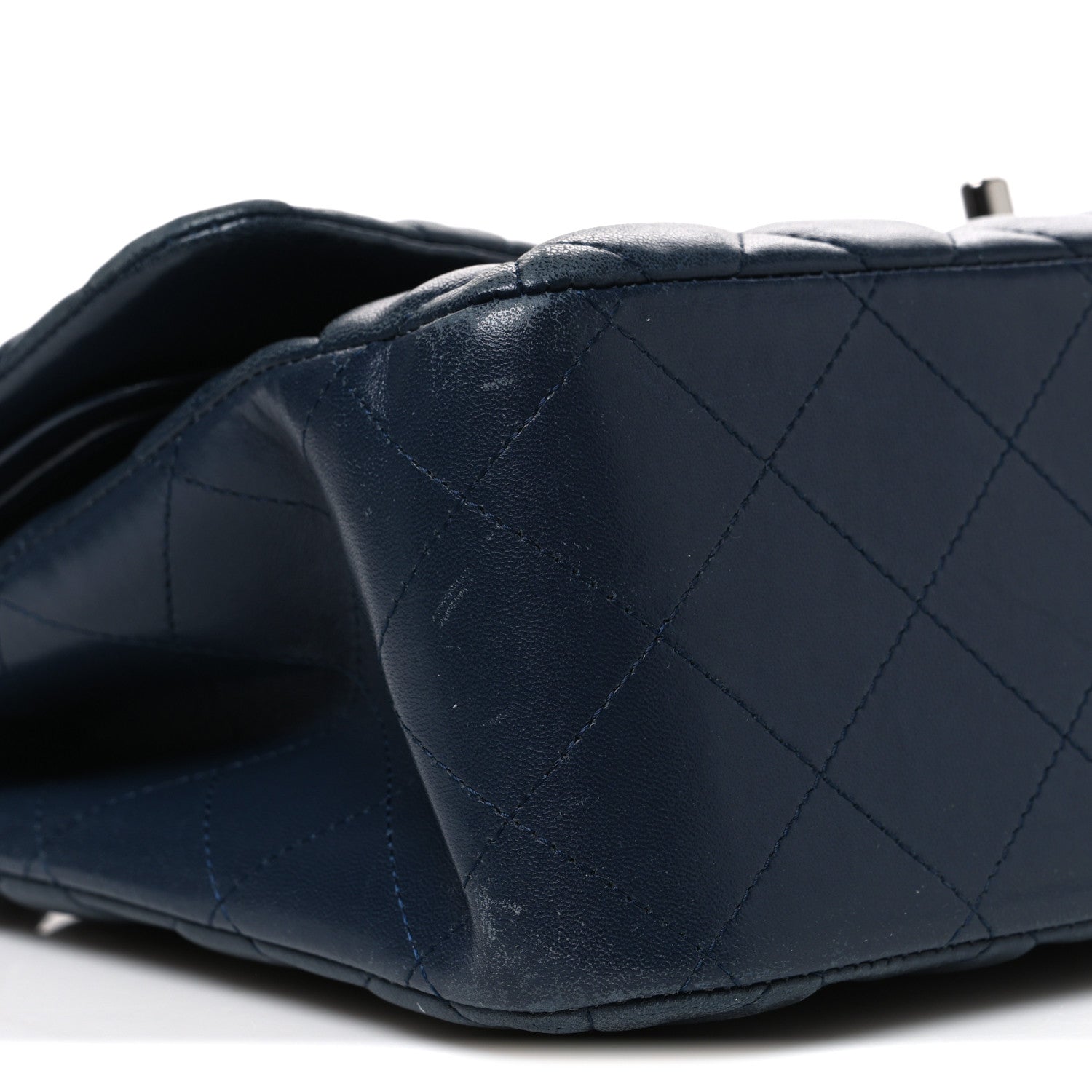 Chanel Lambskin Quilted Jumbo Double Flap Navy 9 of 11
