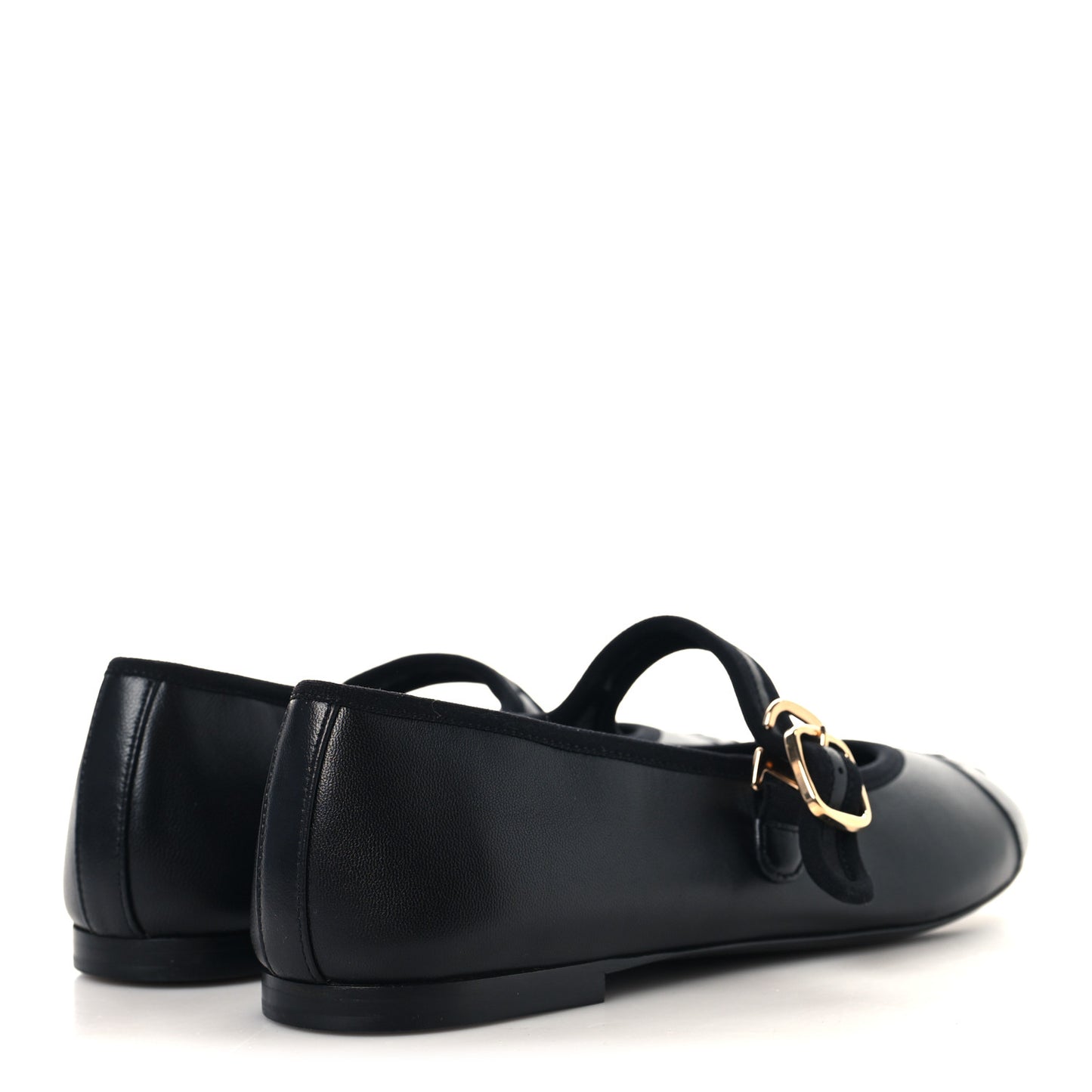 Lambskin Mary Jane Flats 38 Black