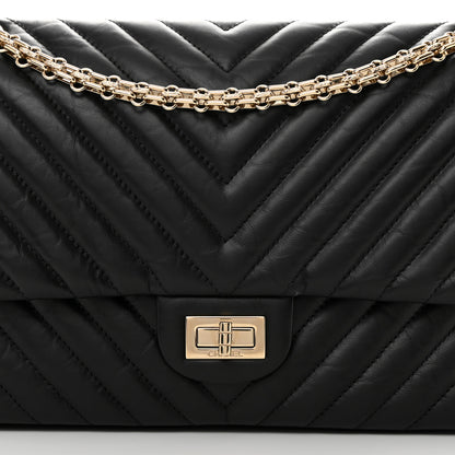 Chanel Aged Calfskin Chevron Quilted 2.55 Reissue 226 Flap Black 8 of 14