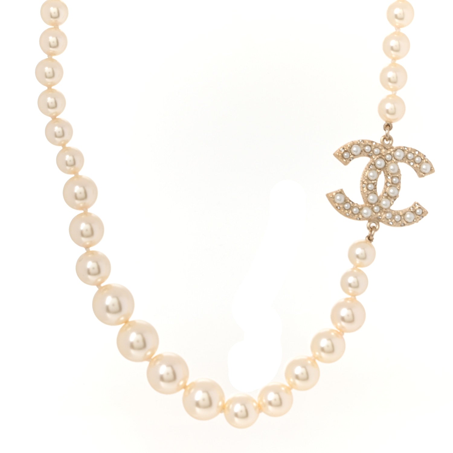 Chanel Pearl CC 100th Anniversary Necklace Light Gold 1 of 5