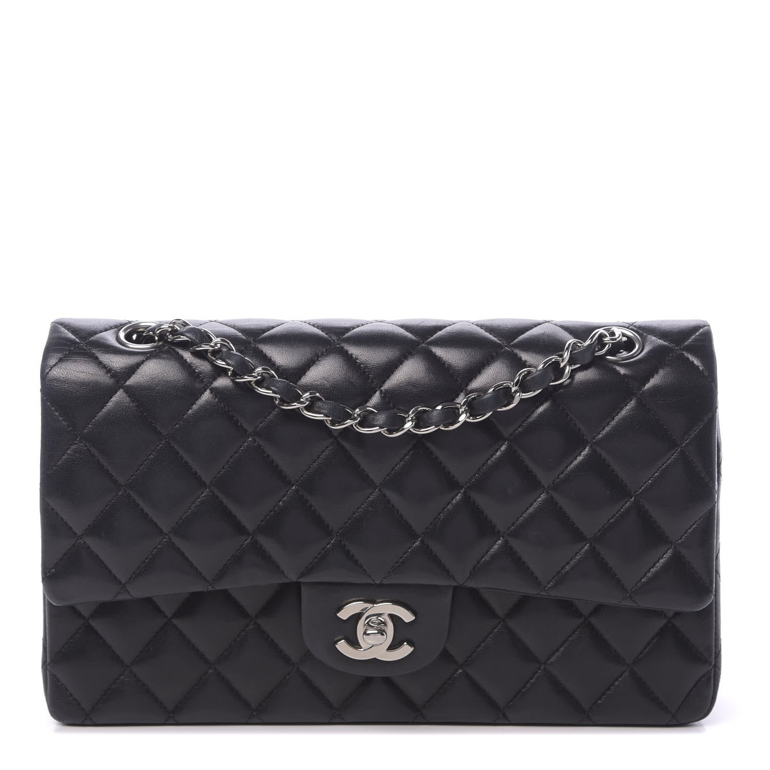Chanel Lambskin Quilted Medium Double Flap Black 1 of 17