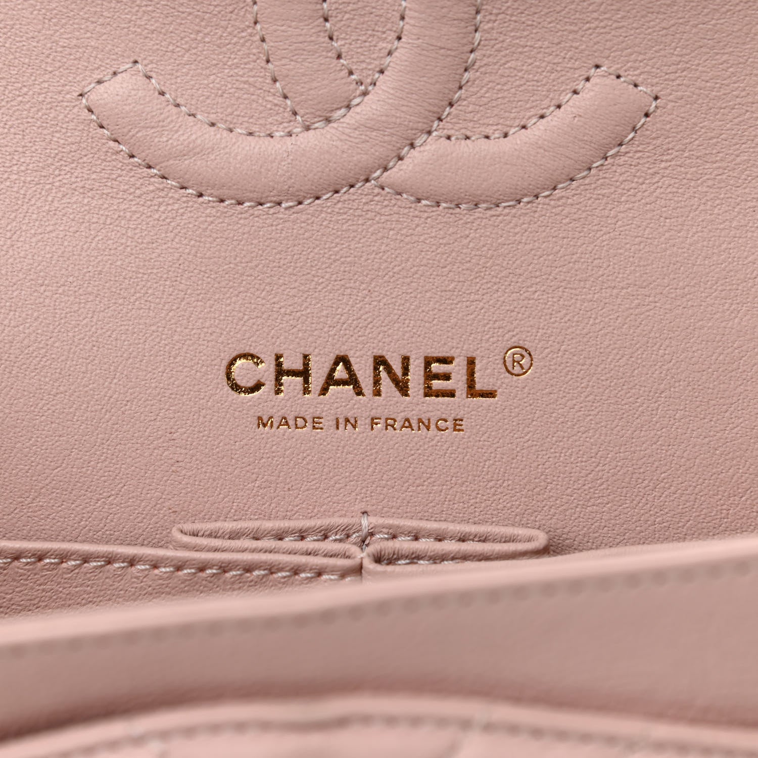 Chanel Calfskin Chevron Quilted Medium Double Flap Light Pink 6 of 10