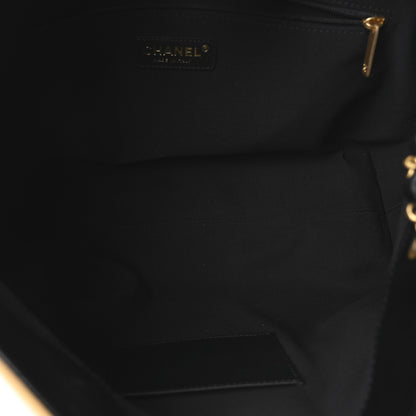 Chanel Suede Calfskin Shiny Lambskin Quilted Small Coco Base Shopping Bag Beige Black 5 of 11