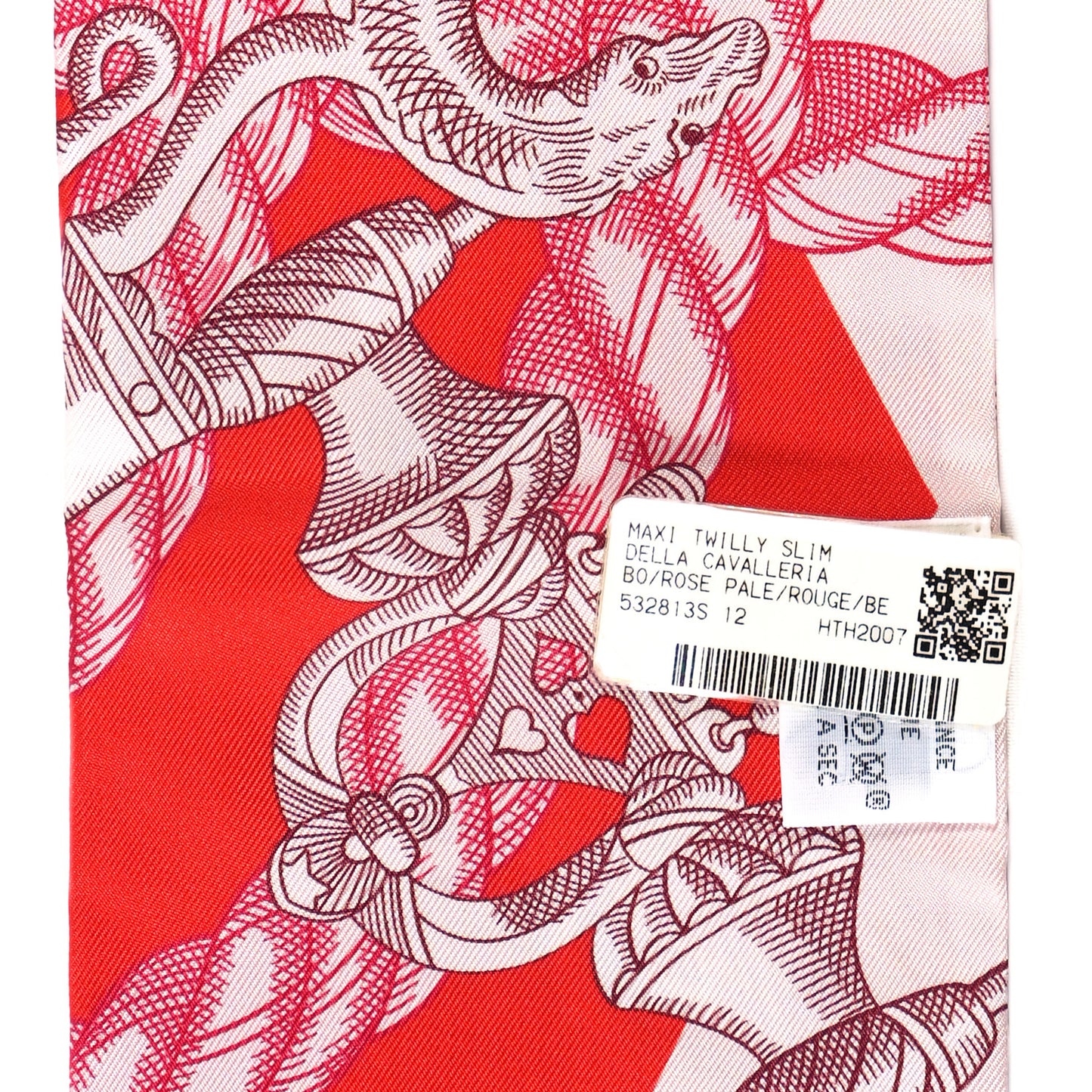 Silk Della Cavalleria Maxi Twilly Rose Pale Rouge