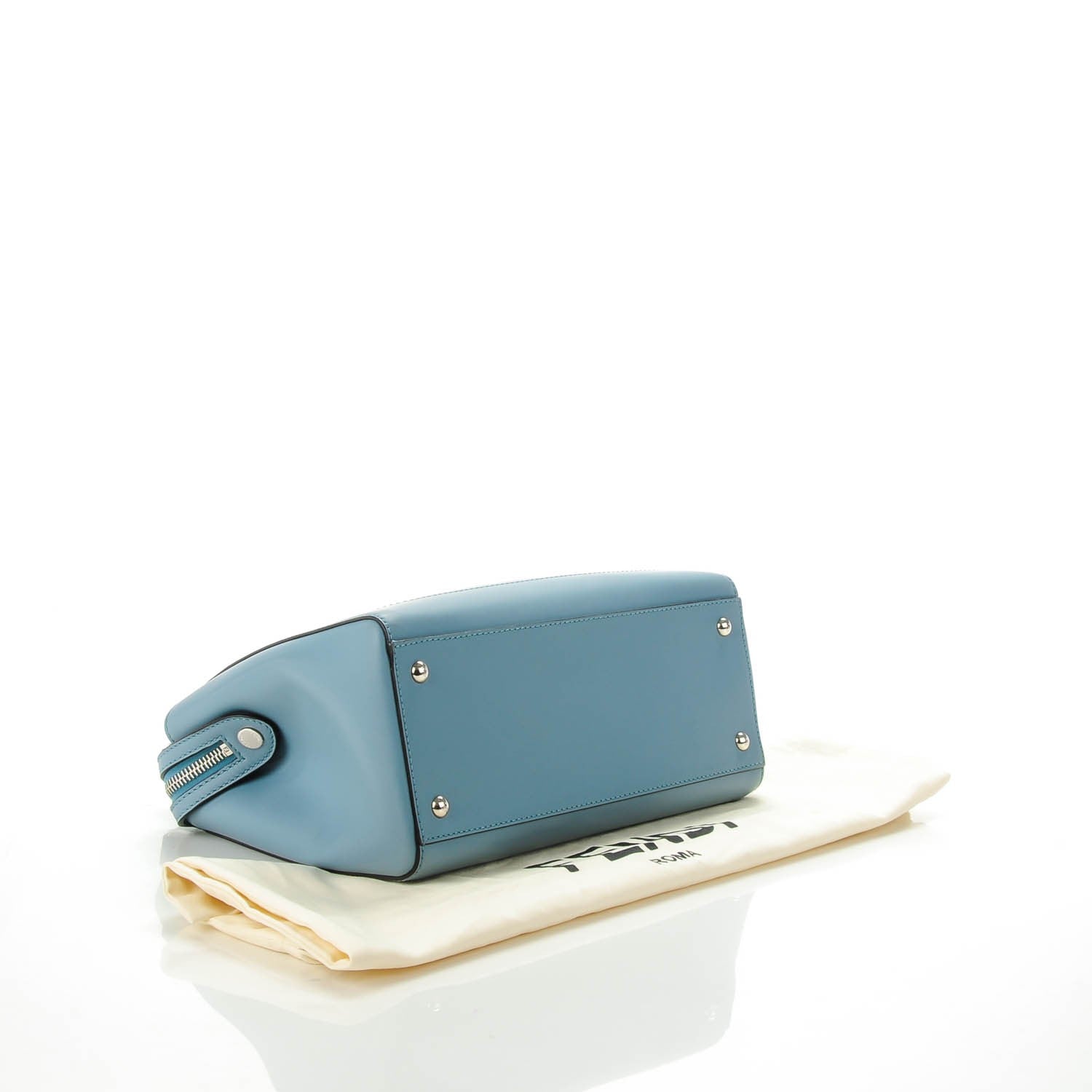 Fendi Vitello Baltico Dolce DotCom Satchel Riviera Blue Notte 4 of 8