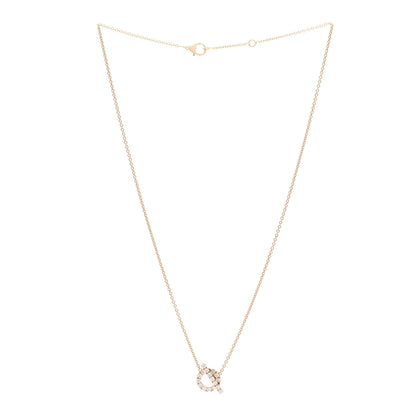 Hermes 18K Rose Gold Diamond Finesse Pendant Necklace 3 of 6