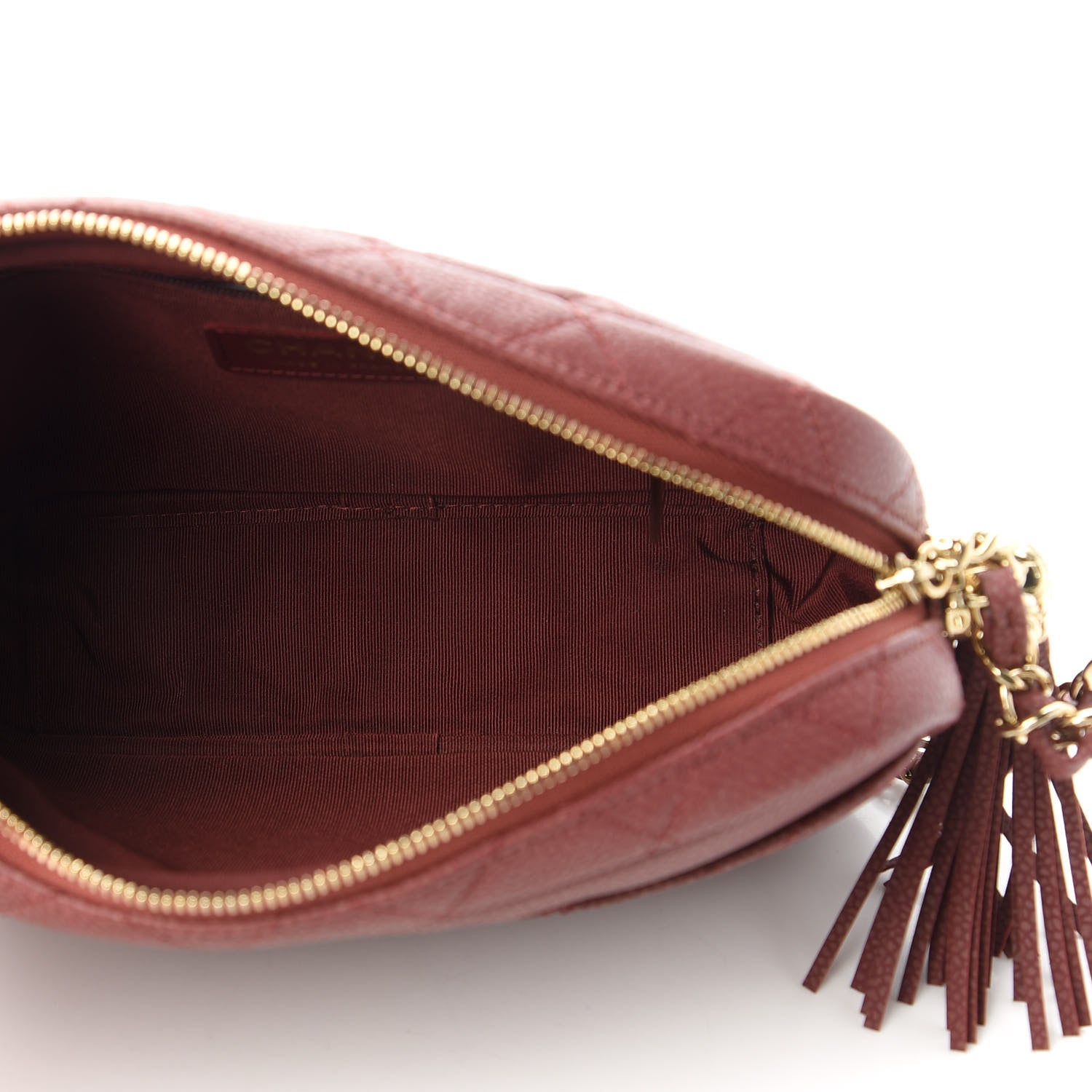 Chanel Caviar Quilted Medium Coco Tassel Camera Case Burgundy 5 of 11