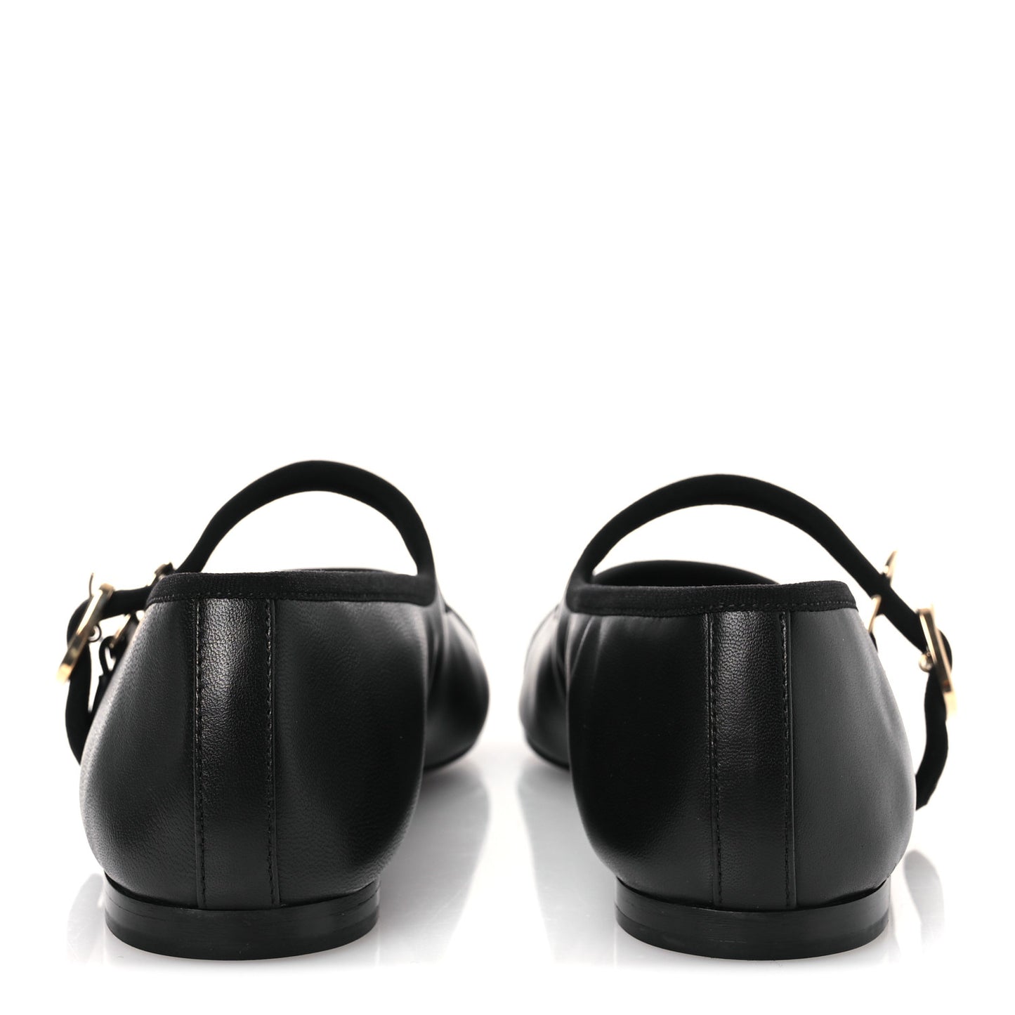 Lambskin Mary Jane Flats 37 Black