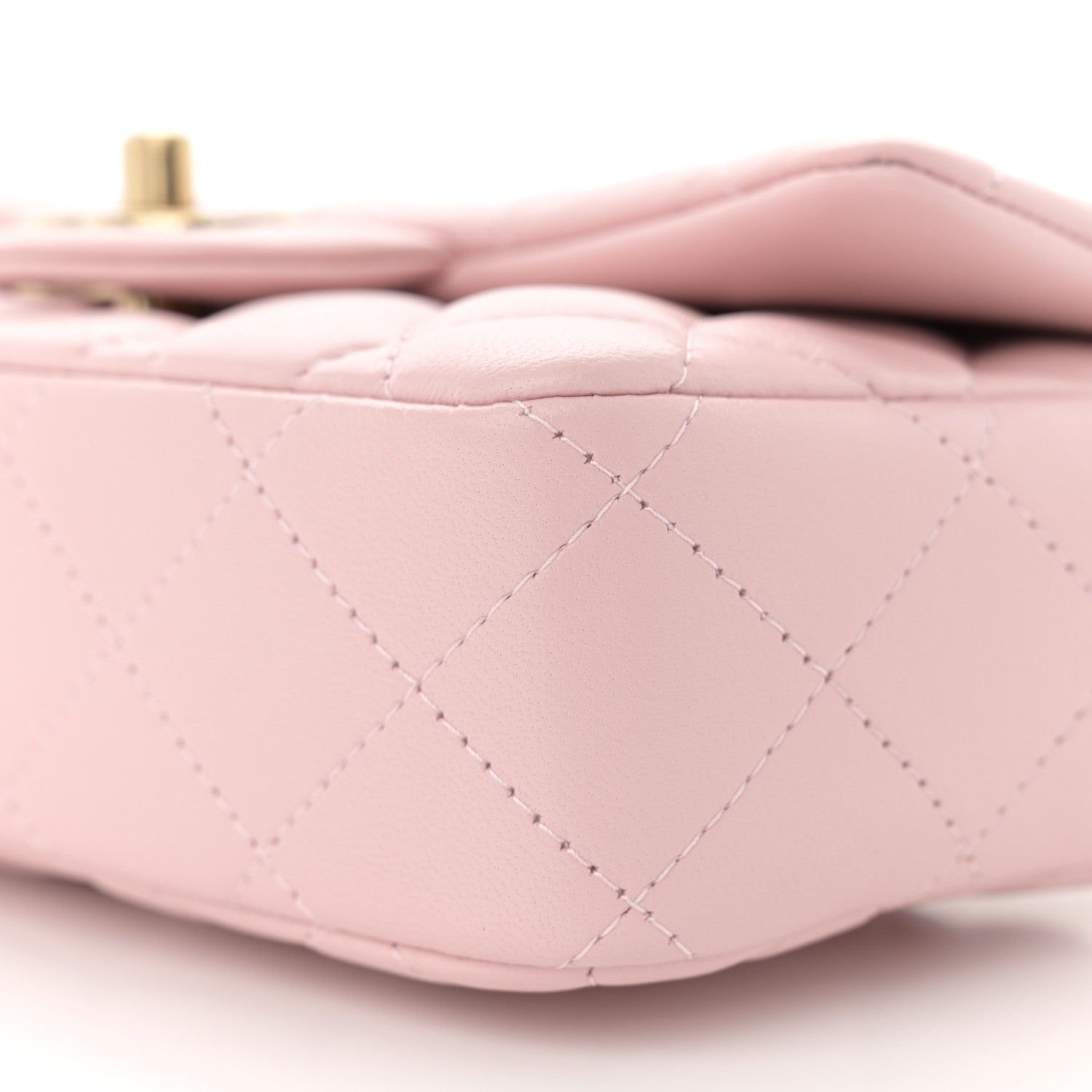 Chanel Lambskin Quilted Extra Mini Rectangular Flap Light Pink 10 of 11