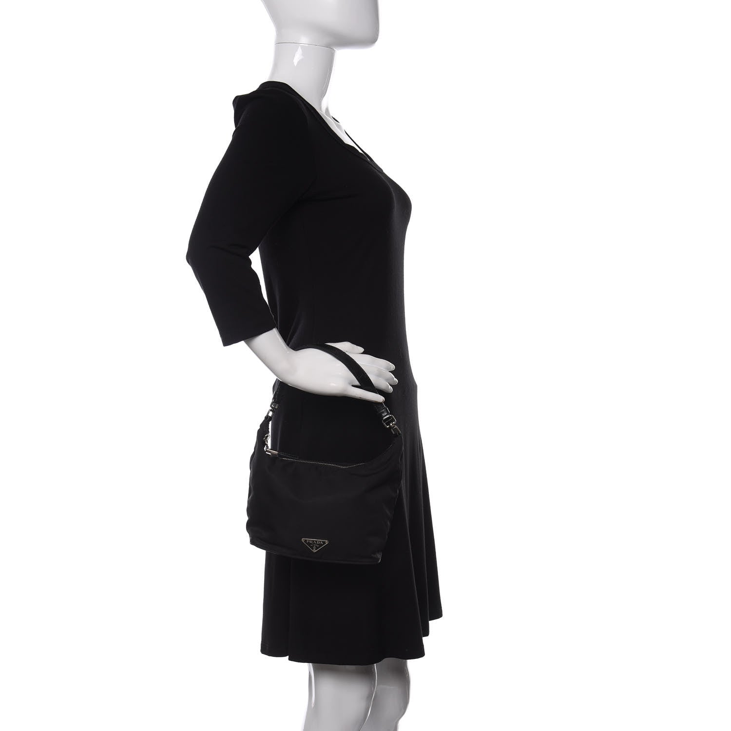 Prada Tessuto Nylon Pochette Bag Black 2 of 9