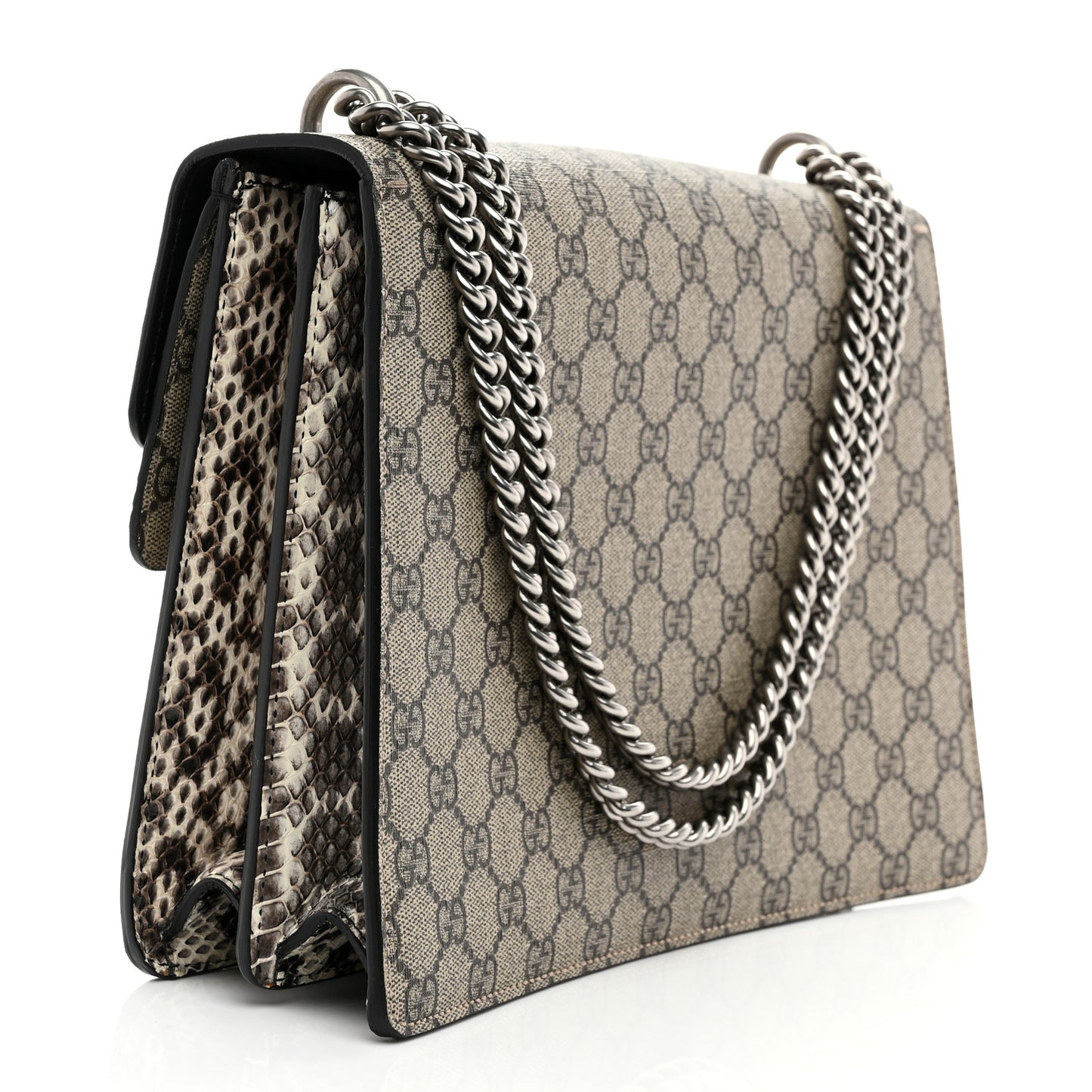 GG Supreme Monogram Snakeskin Crystal Magnetismo Embroidered Medium Dionysus Shoulder Bag