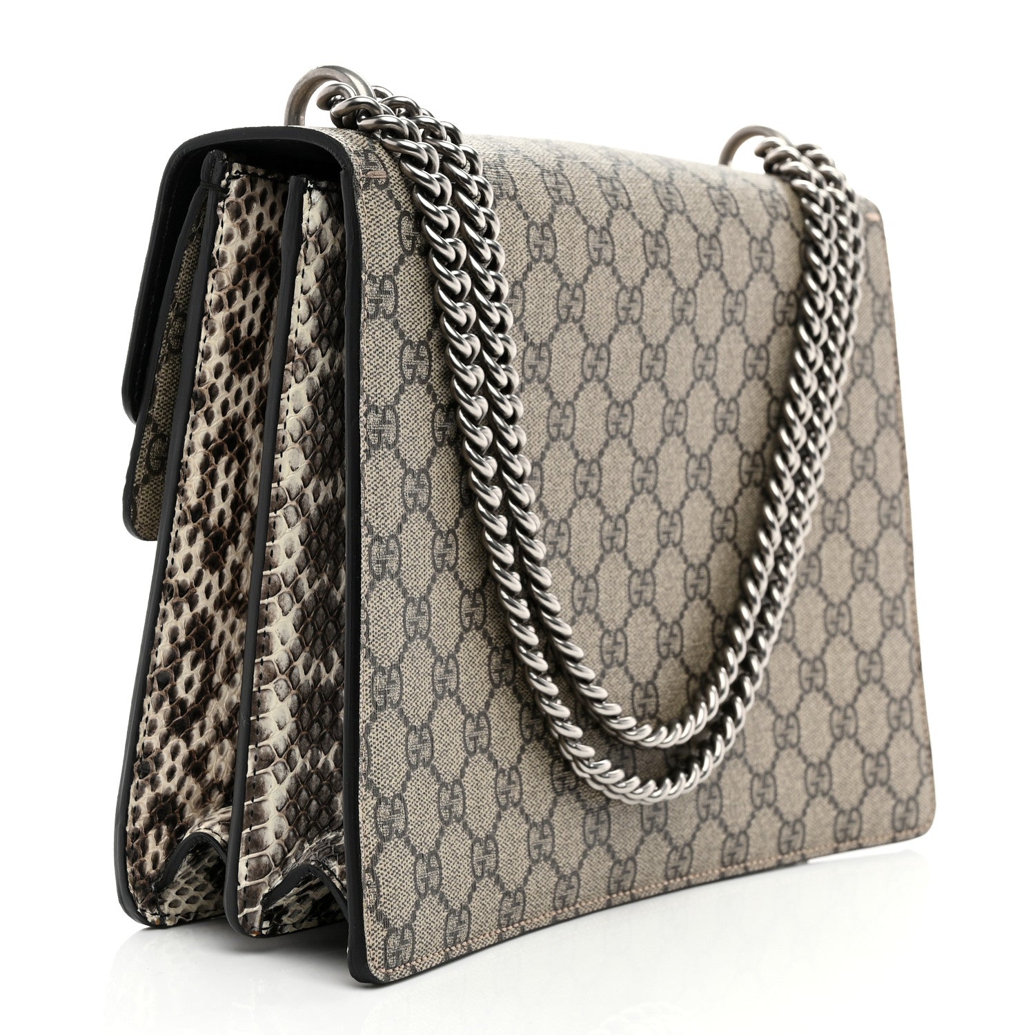 Gucci GG Supreme Monogram Snakeskin Crystal Magnetismo Embroidered Medium Dionysus Shoulder Bag 3 of 10