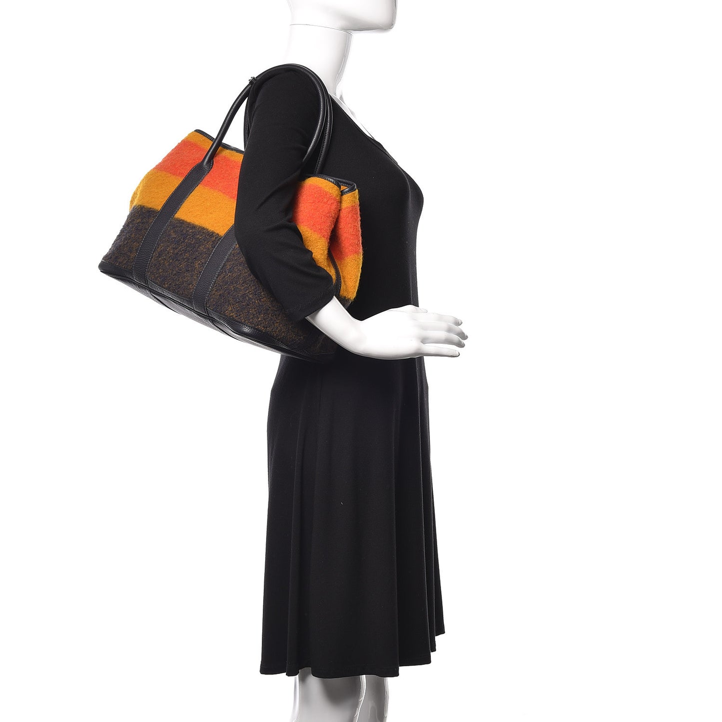 Wool Rocabar Garden Party Tote 36 MM Orange Black