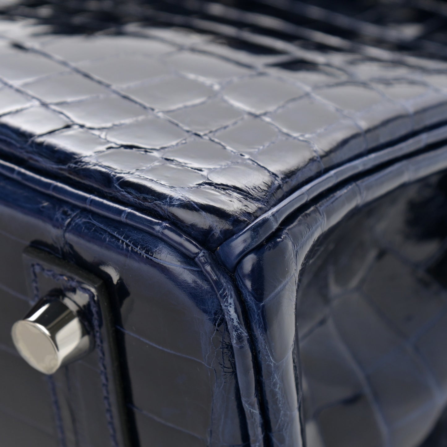 Shiny Niloticus Crocodile Birkin 25 Bleu Saphir