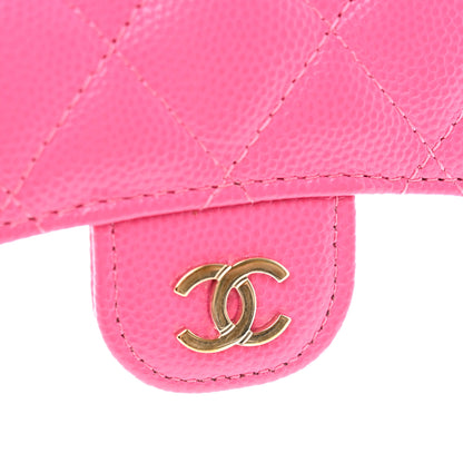 Chanel Caviar Quilted Flap Card Holder Wallet Dark Pink 9 of 11