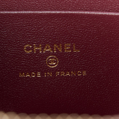 Chanel Lambskin Quilted Metal Small Top Handle Vanity Case With Chain Burgundy 6 of 10