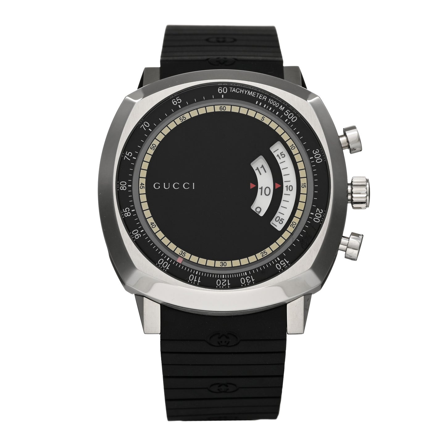 Stainless Steel Rubber 40mm Grip Quartz Watch Black