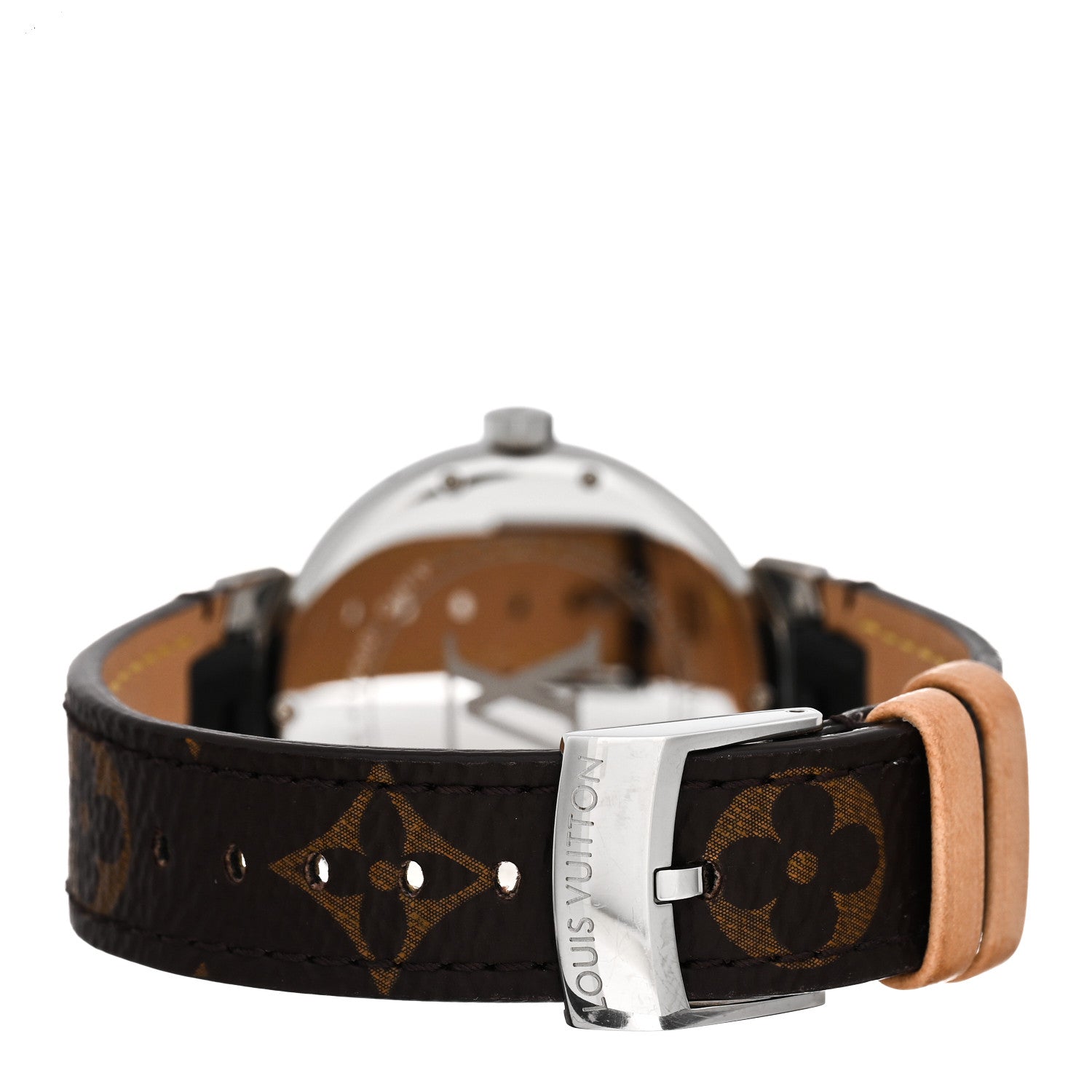 Louis Vuitton Stainless Steel Monogram Diamond 35mm Tambour Moon Divine Quartz Watch 3 of 6