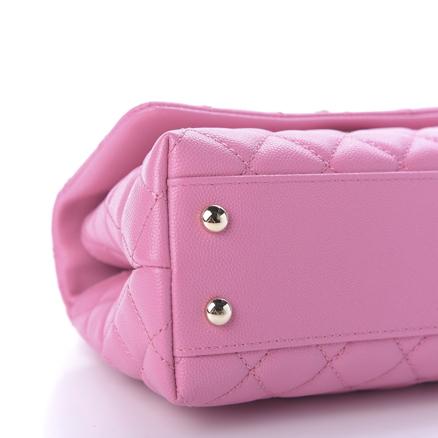 Caviar Lizard Embossed Quilted Mini Coco Handle Flap Pink