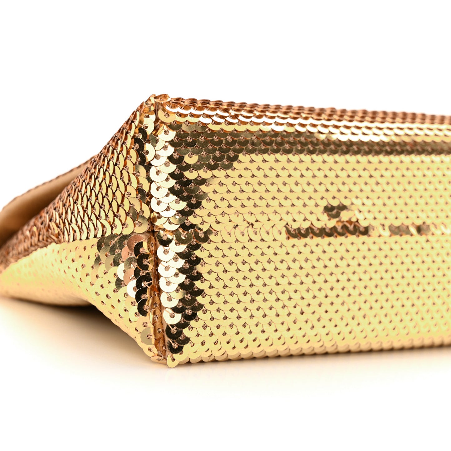 Sequin Mini Label Shoulder Bag Gold