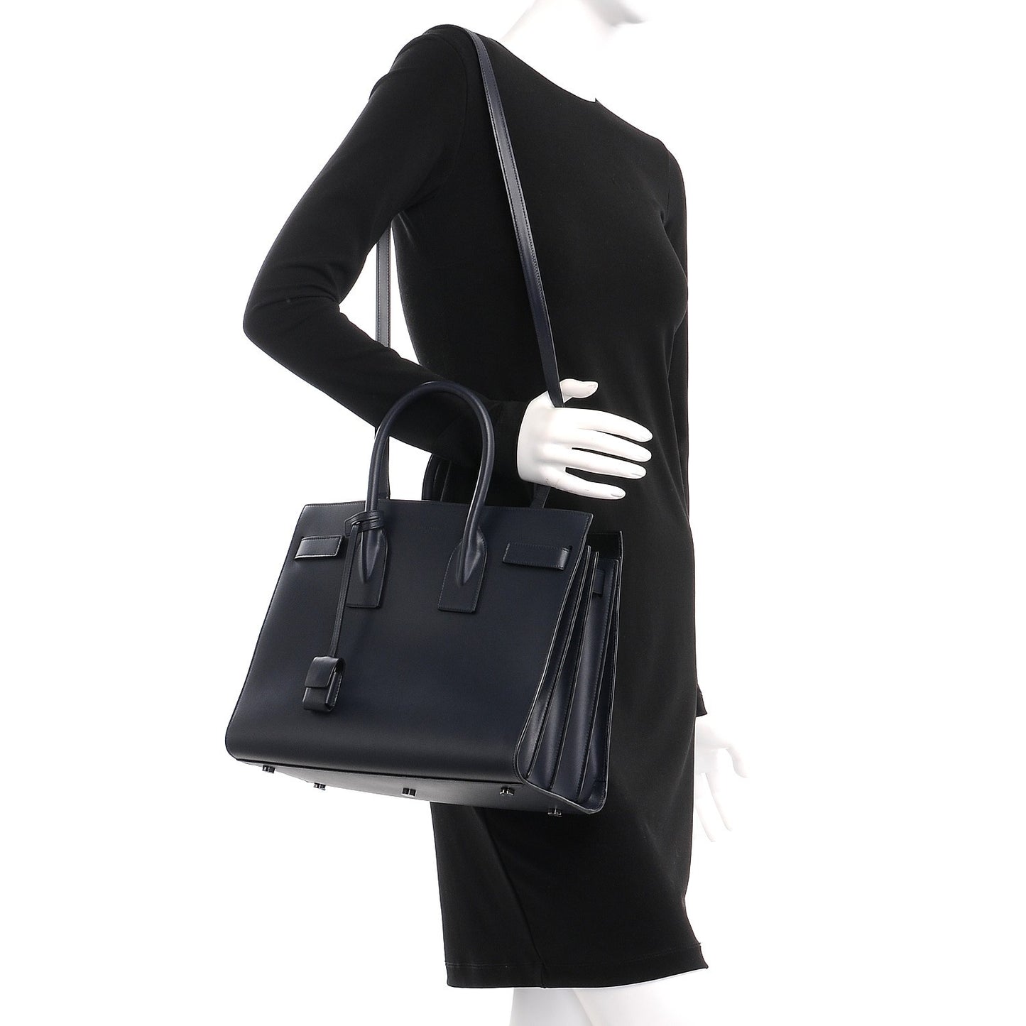 Smooth Calfskin Small Double Face Sac De Jour Marine Black