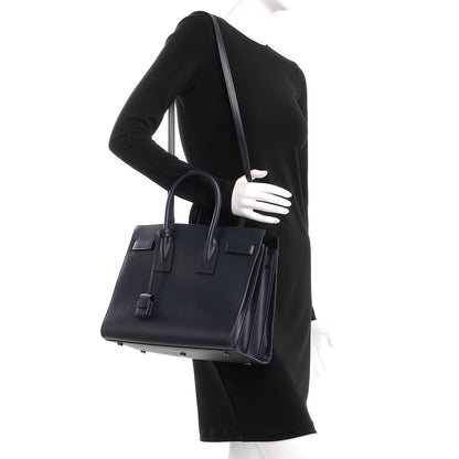 Saint Laurent Smooth Calfskin Small Double Face Sac De Jour Marine Black 2 of 9