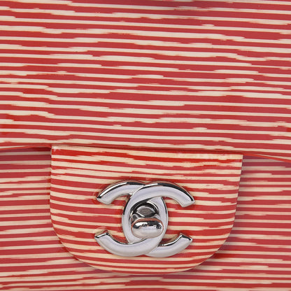 Chanel Patent Calfskin Striped Mini Square Flap Red 9 of 11