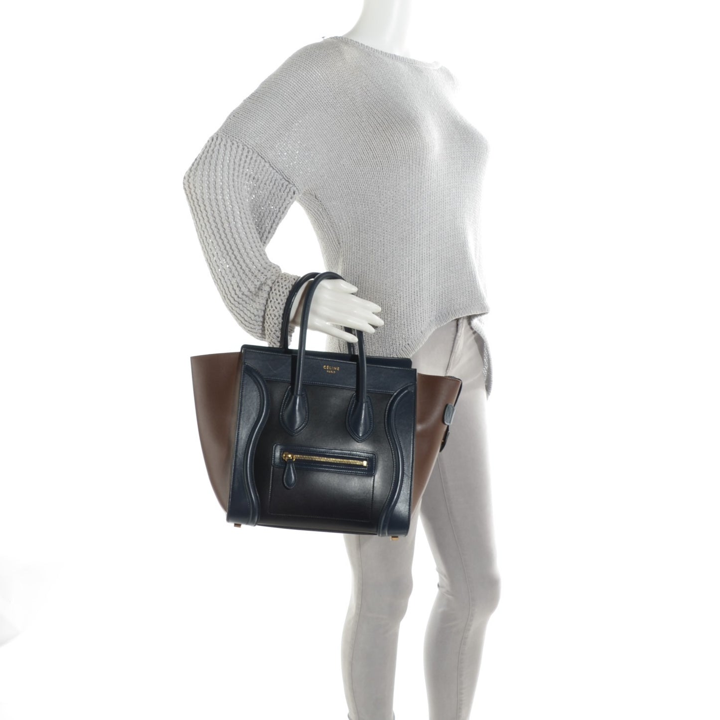 Smooth Calfskin Micro Tri-Color Luggage Black