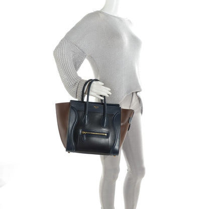 Celine Smooth Calfskin Micro Tri-Color Luggage Black 2 of 8