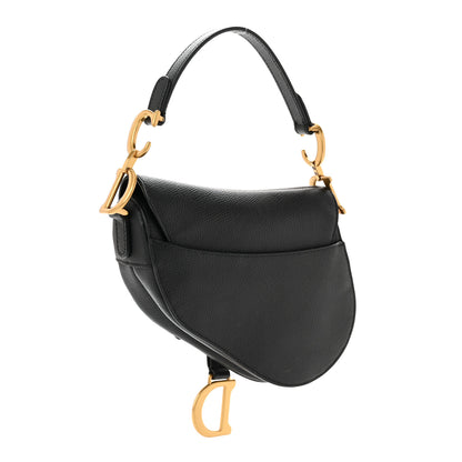 Christian Dior Grained Calfskin Mini Saddle Bag Black 3 of 10