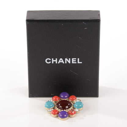 Chanel Enamel Crystal Large CC Brooch Multicolor 4 of 6