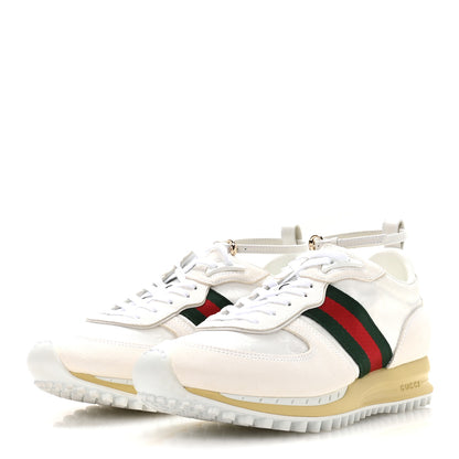 Gucci GG Suede Monogram Web Re-Motion Sneakers 37.5 White 4 of 8