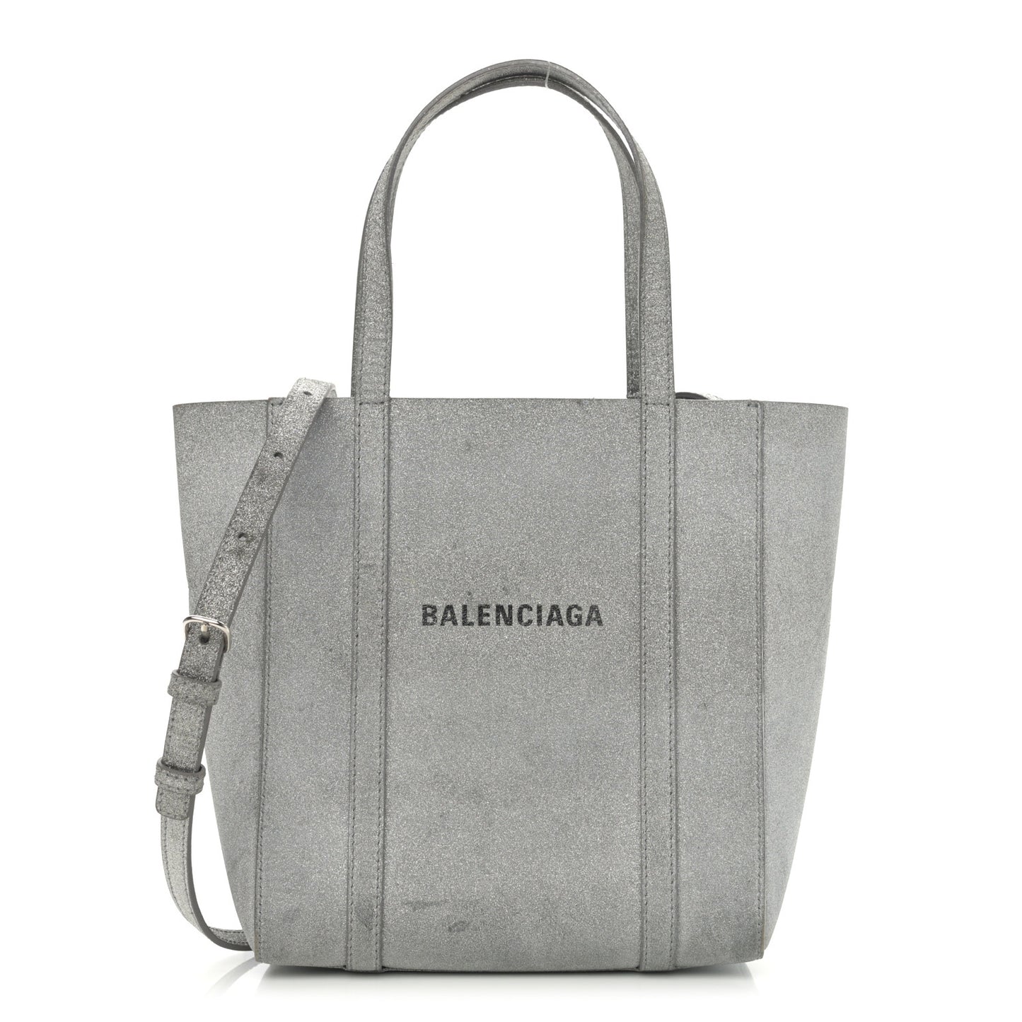 Glitter Calfskin XXS Everyday Tote Silver