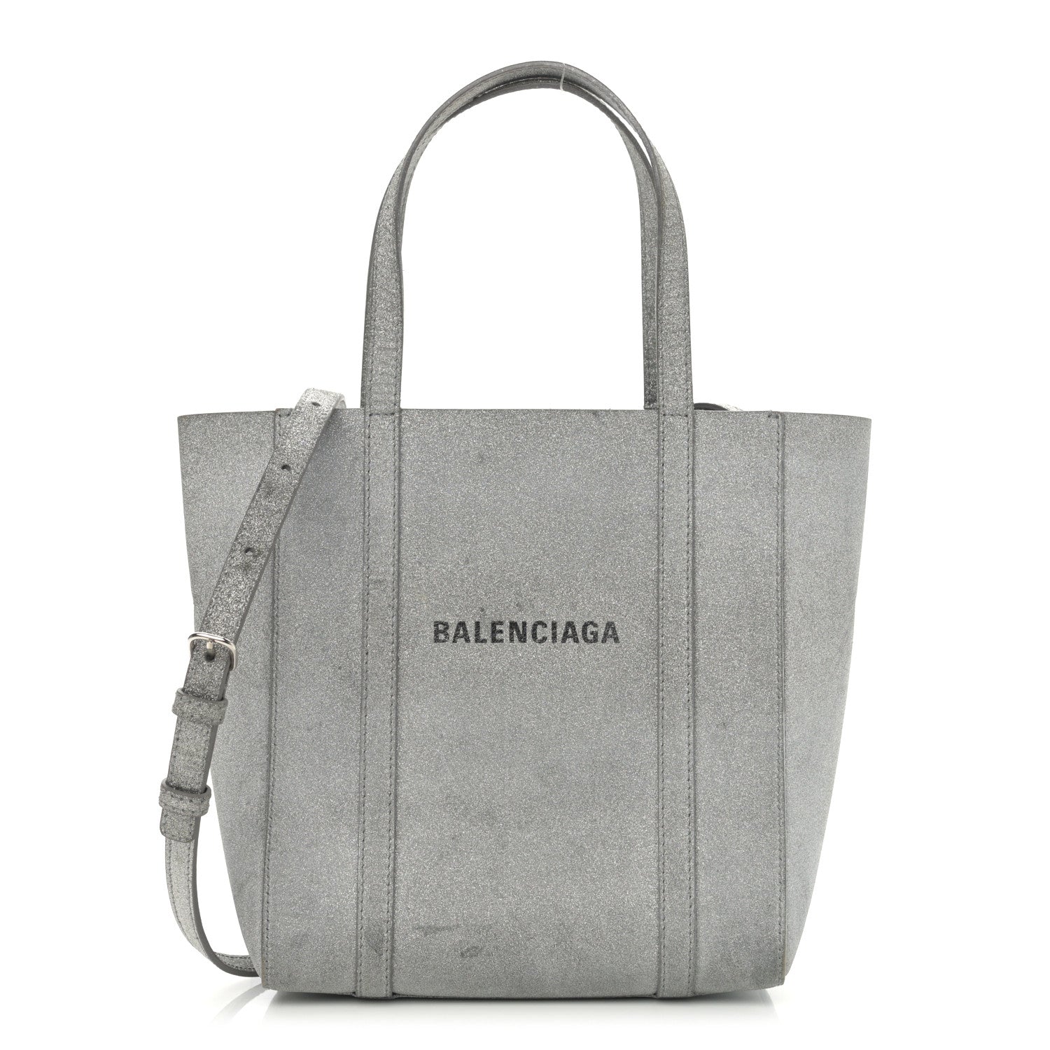 Balenciaga Glitter Calfskin XXS Everyday Tote Silver 1 of 15