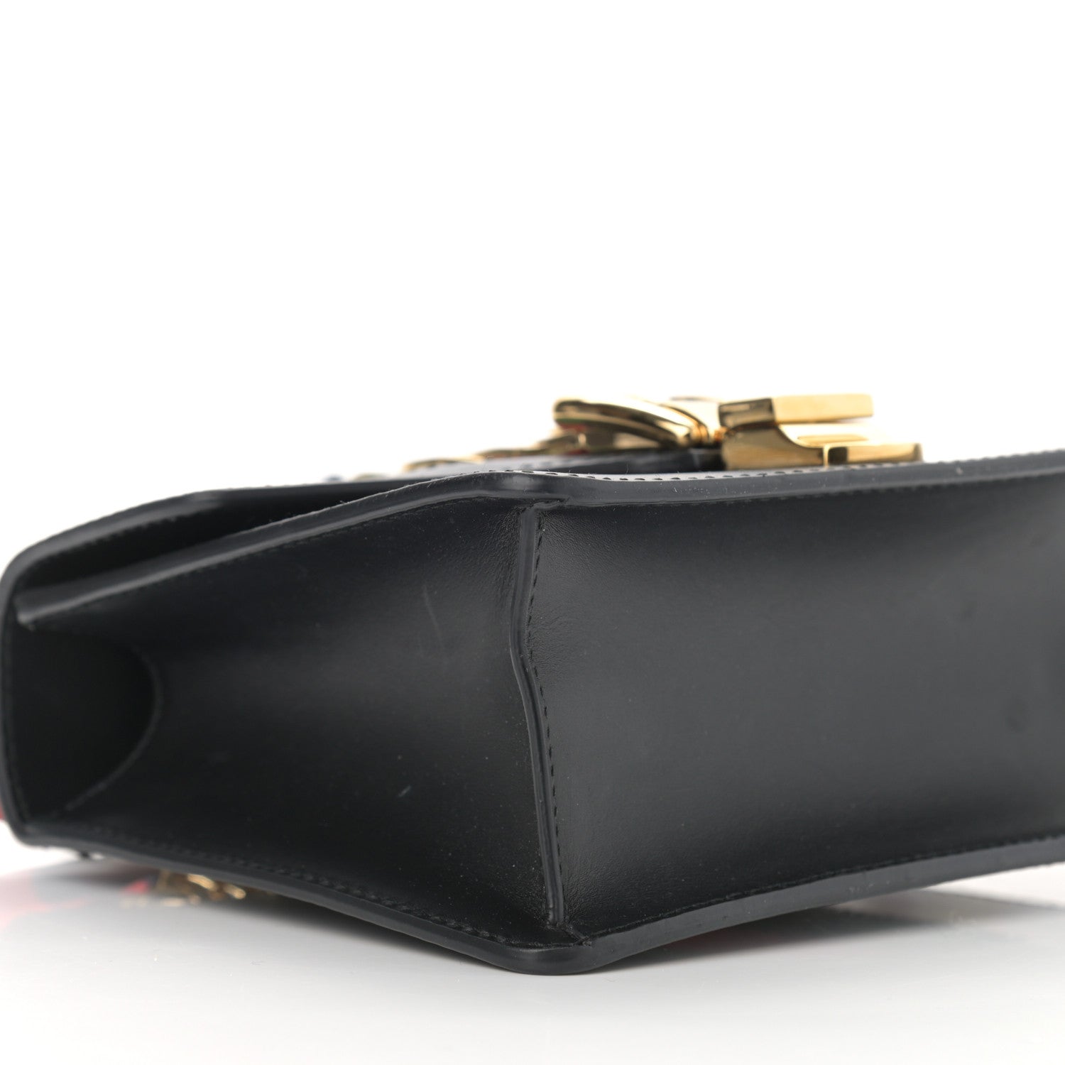 Gucci Calfskin Mini Sylvie Chain Shoulder Bag Black 9 of 13