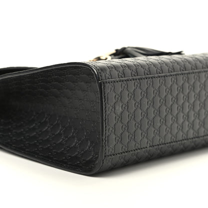 Gucci Microguccissima Medium Emily Chain Shoulder Bag Black 6 of 9