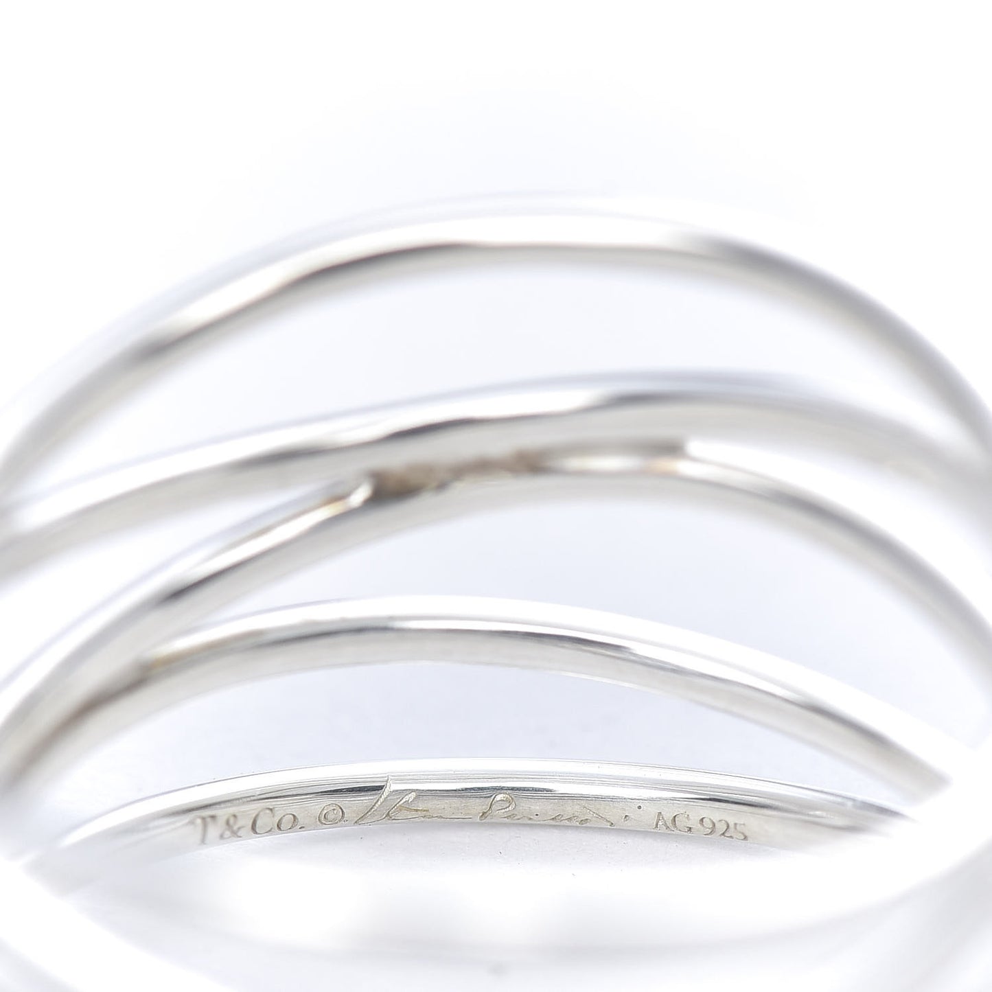 Sterling Silver Elsa Peretti 5 Row Wave Ring 58 8.25