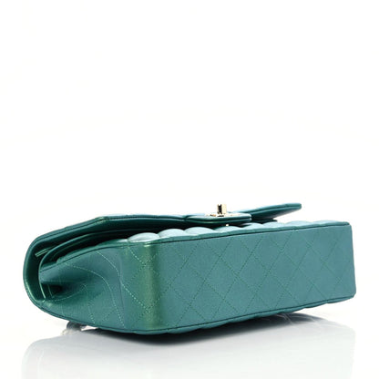 Chanel Iridescent Calfskin Quilted Medium Double Flap Green 4 of 10