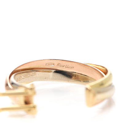 Cartier 18K Pink Yellow White Gold 5mm Trinity Hoop Clip-On Earrings 5 of 5