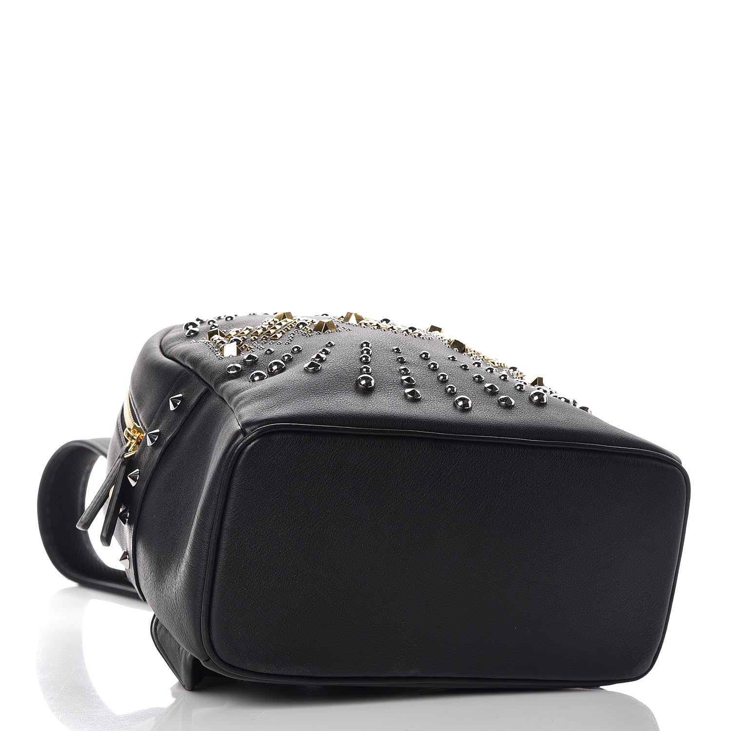 MCM Smooth Calfskin Radial Studded Stark Small Backpack Black 7 of 26