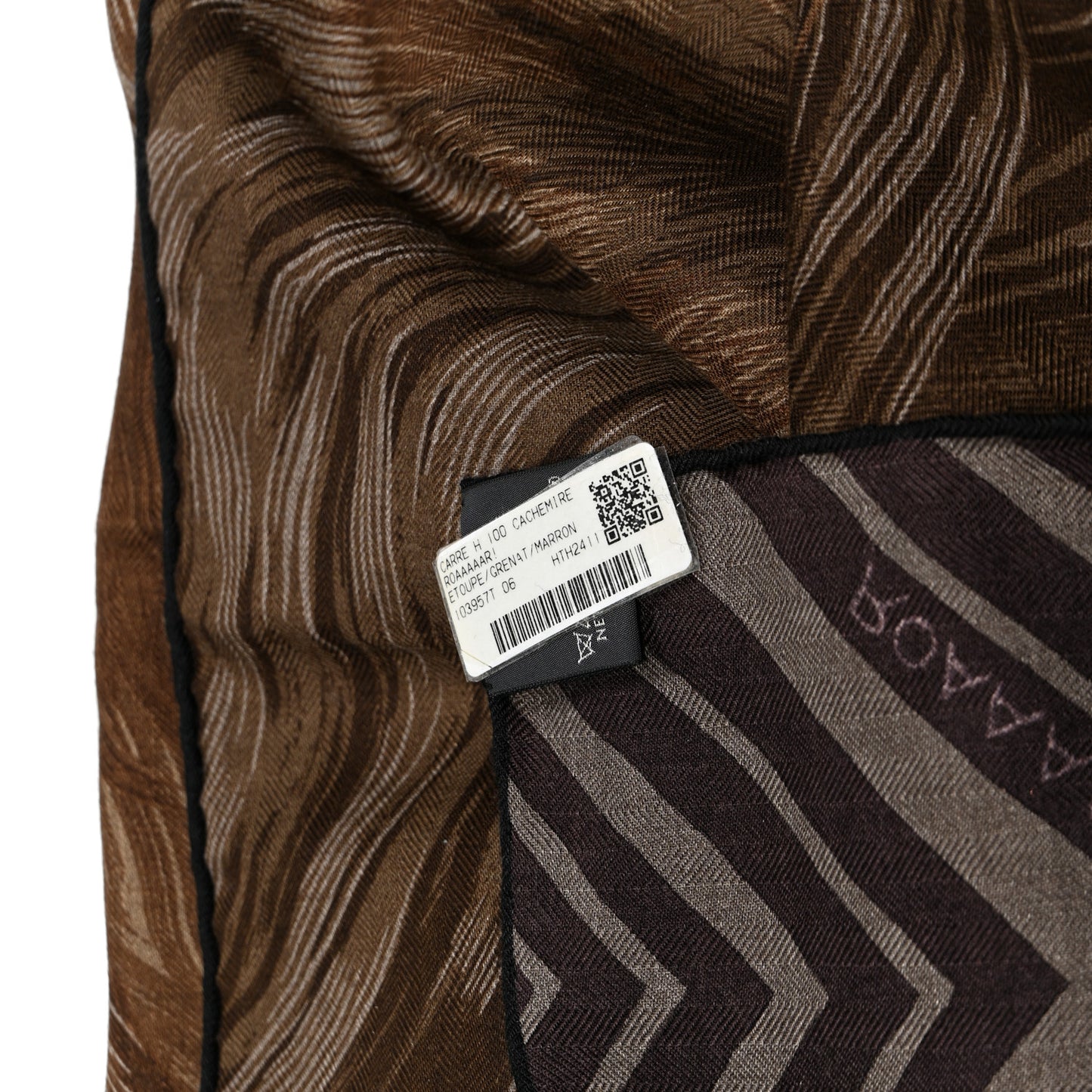 Cashmere Silk Roaaaaar! Scarf 100 Etoupe Grenat Marron Fonce