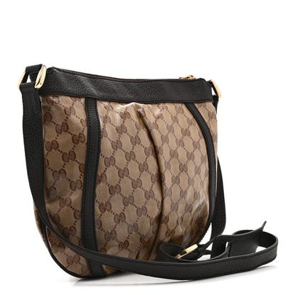 Gucci Crystal Monogram Small D Gold Ring Messenger Dark Brown 3 of 11