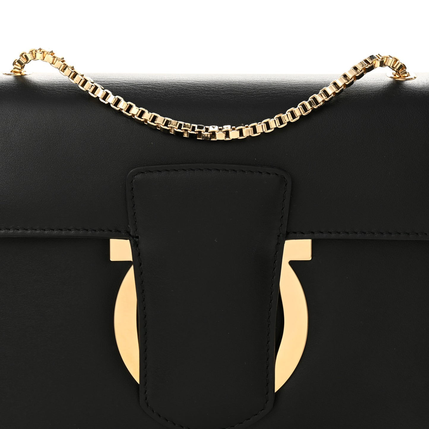 Calfskin Thalia Flap Shoulder Bag Black