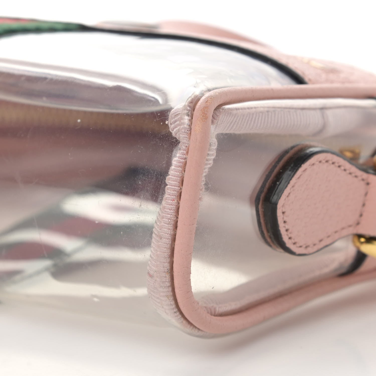 Gucci Vinyl Web Mini Ophidia Transparent Shoulder Bag Perfect Pink 10 of 12