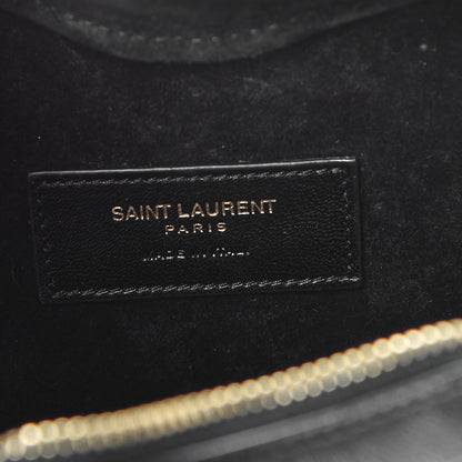 Saint Laurent Lambskin Matelasse Chevron Monogram Small Love Heart Chain Bag Black 7 of 8