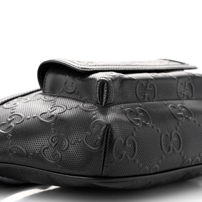 Gucci Calfskin GG Tennis Embossed Pocket Belt Bag Black 9 of 11