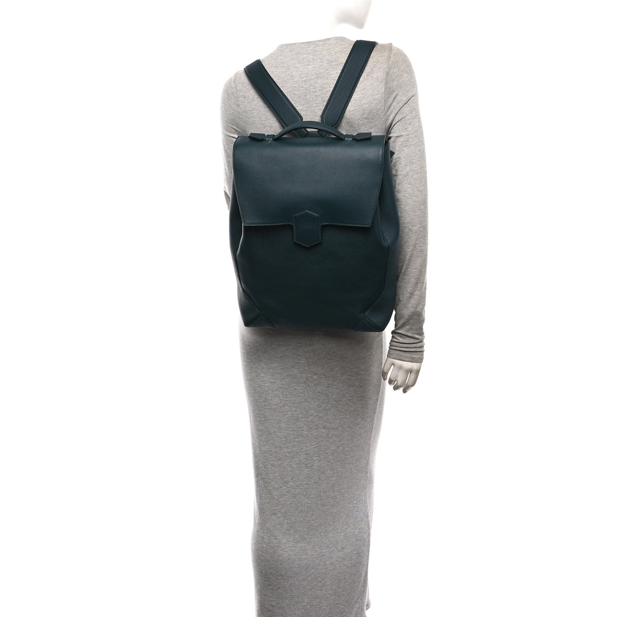 Hermes Evercolor Taurillon Maurice Flash Backpack Vert Cypress 2 of 9