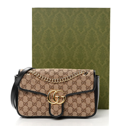 Gucci Monogram Matelasse Diagonal Small GG Marmont Shoulder Bag Beige Black 15 of 15