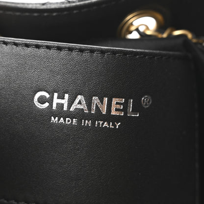 Chanel Shiny Crumpled Calfskin Quilted Small Chanel 25 Handbag Black 6 of 11