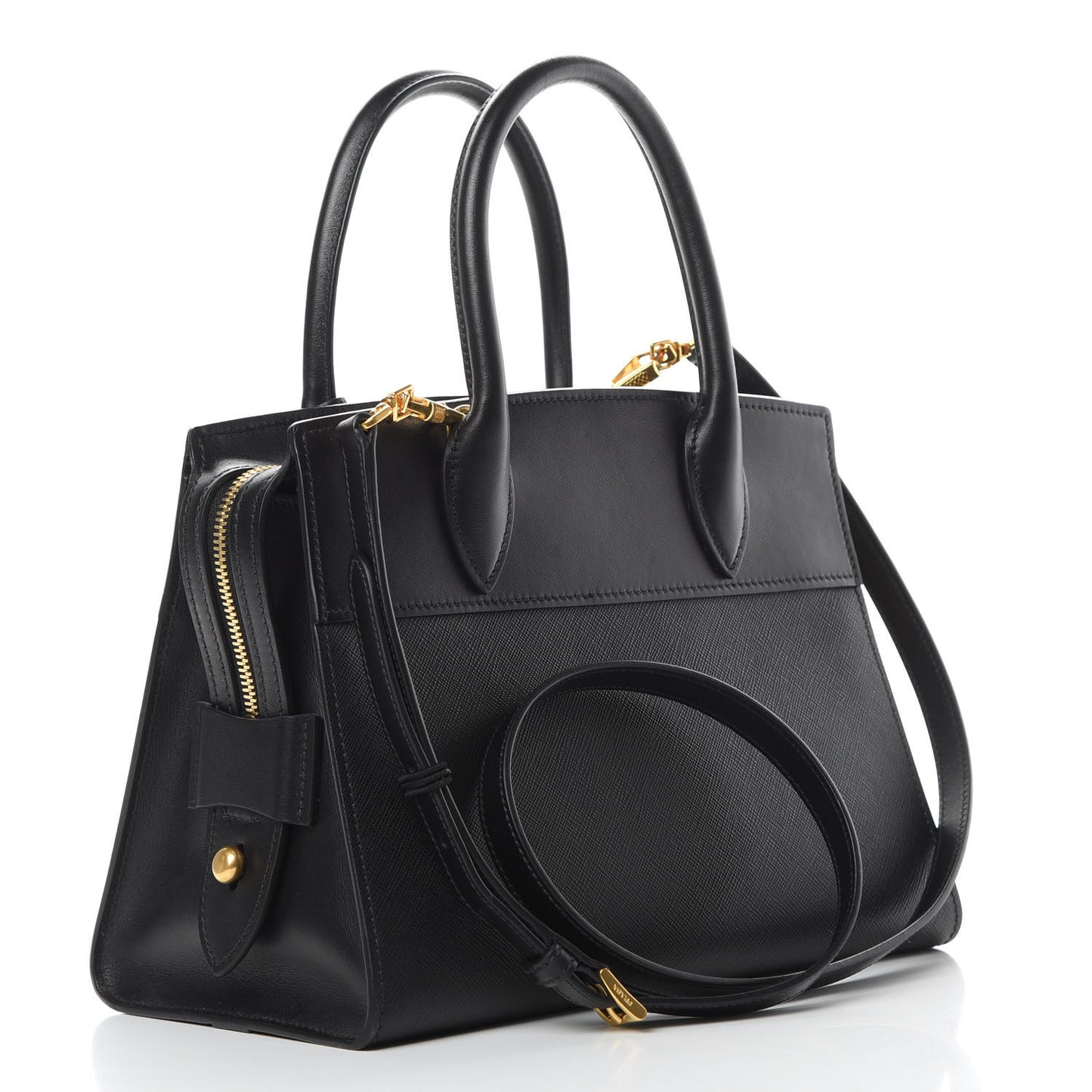 Saffiano City Calfskin Small Esplanade Tote Black